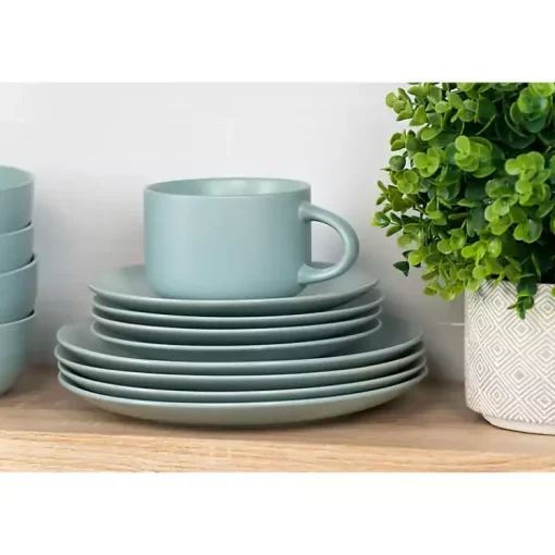 Kirklands Home Dinnerware|Matte Mineral Kera 16-pc. Dinnerware Set Blue