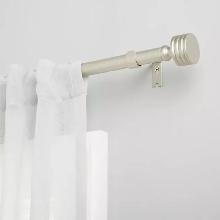 Kirklands Home Curtain Rods & Hardware|Matte Nickel Stacked Cylinder Curtain Rod, 120 in.