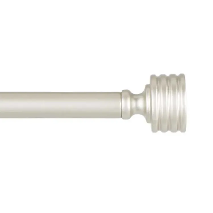 Kirklands Home Curtain Rods & Hardware|Matte Nickel Stacked Cylinder Curtain Rod, 120 in.