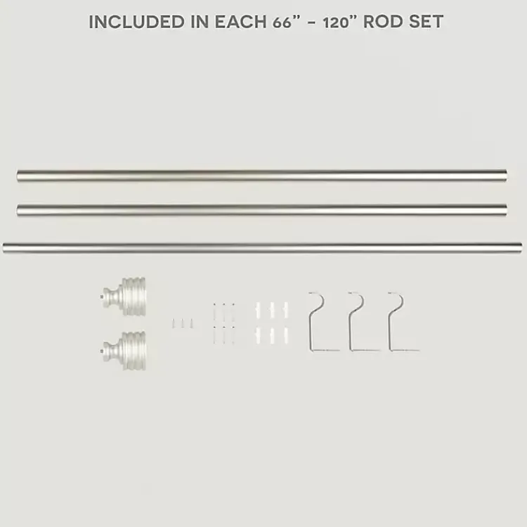 Kirklands Home Curtain Rods & Hardware|Matte Nickel Stacked Cylinder Curtain Rod, 120 in.