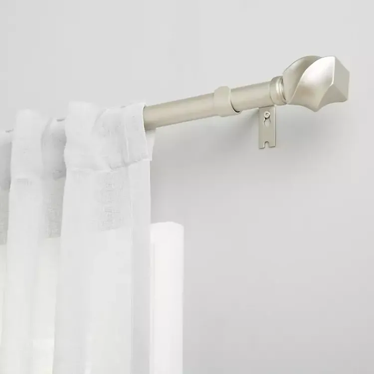 Kirklands Home Curtain Rods & Hardware|Matte Silver Modern Twist Curtain Rod, 120 in.