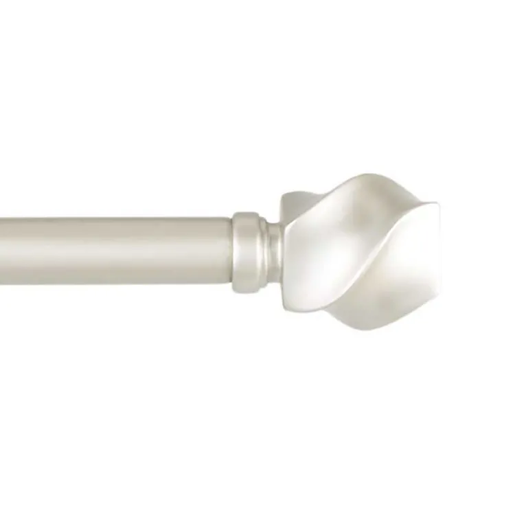 Kirklands Home Curtain Rods & Hardware|Matte Silver Modern Twist Curtain Rod, 120 in.