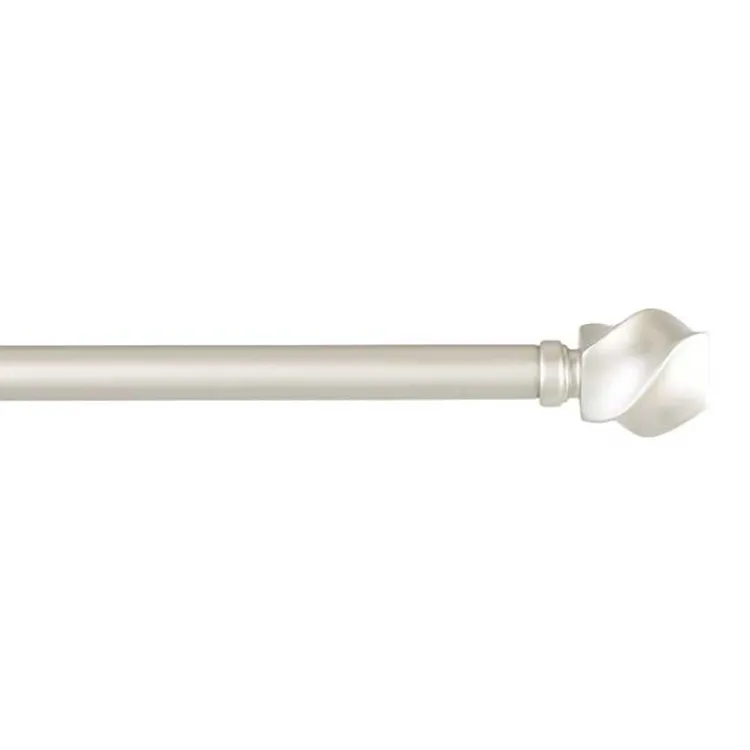Kirklands Home Curtain Rods & Hardware|Matte Silver Modern Twist Curtain Rod, 120 in.