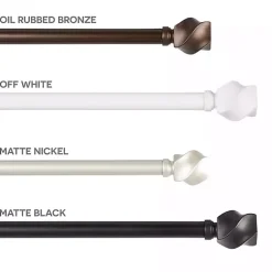 Kirklands Home Curtain Rods & Hardware|Matte Silver Modern Twist Curtain Rod, 120 in.