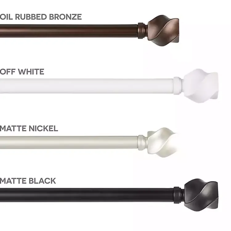 Kirklands Home Curtain Rods & Hardware|Matte Silver Modern Twist Curtain Rod, 120 in.