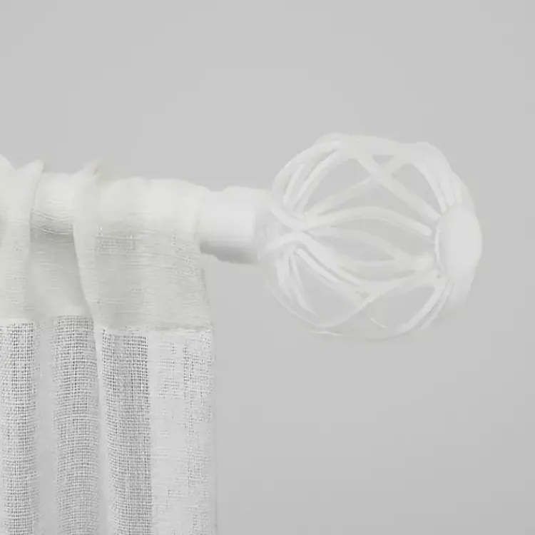 Kirklands Home Curtain Rods & Hardware|Matte White Open Sphere Curtain Rod, 72 in.