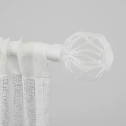 Kirklands Home Curtain Rods & Hardware|Matte White Open Sphere Curtain Rod, 120 in.