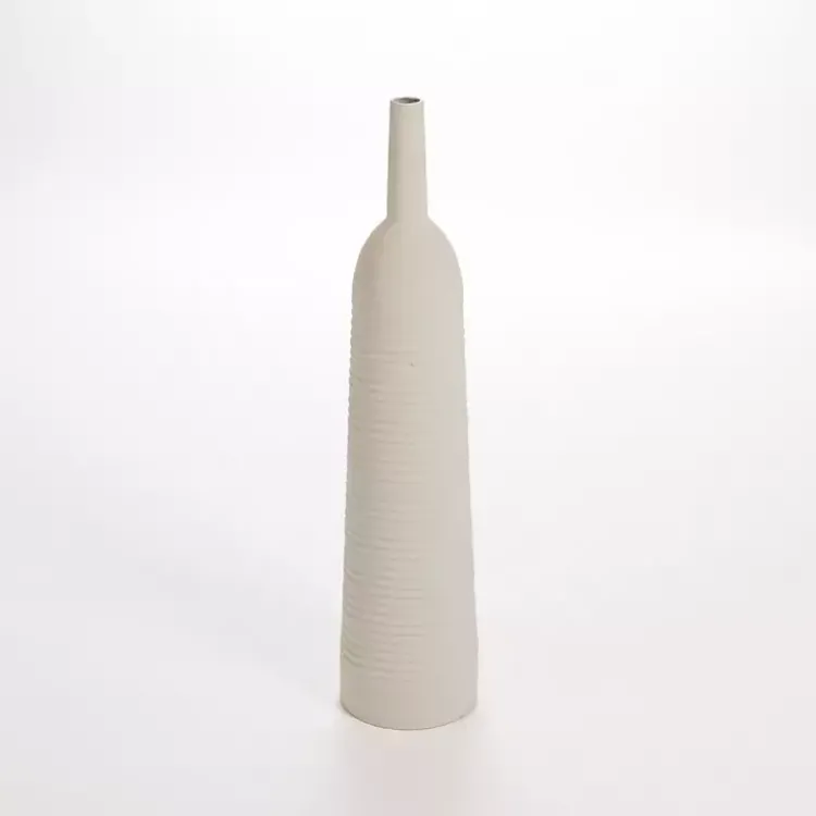 Outlet Matte Ribbed Metal Floor Vase Vases