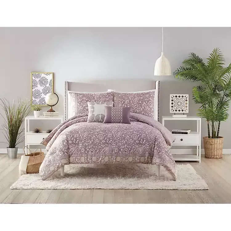 Kirklands Home Comforters|Mauve Scorro 5-pc. Queen Comforter Set Purple