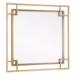 Kirklands Home Decorative Mirrors|Mavis Bronze Open Square Frame Wall Mirror
