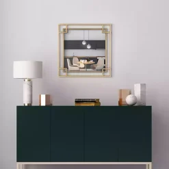 Kirklands Home Decorative Mirrors|Mavis Bronze Open Square Frame Wall Mirror