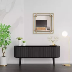 Kirklands Home Decorative Mirrors|Mavis Bronze Open Square Frame Wall Mirror