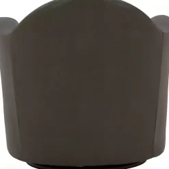 Kirklands Home Accent Chairs|Max Charcoal Faux Leather Swivel Club Accent Chair Gray