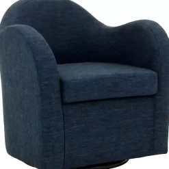Kirklands Home Accent Chairs|Max Navy Swivel Club Accent Chair Blue