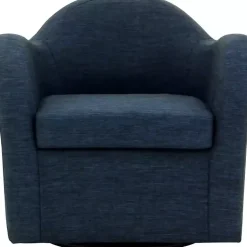 Kirklands Home Accent Chairs|Max Navy Swivel Club Accent Chair Blue