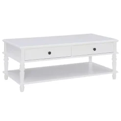Kirklands Home Coffee Tables|McGhie 2-Drawer Coffee Table White