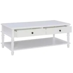 Kirklands Home Coffee Tables|McGhie 2-Drawer Coffee Table White
