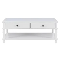 Kirklands Home Coffee Tables|McGhie 2-Drawer Coffee Table White