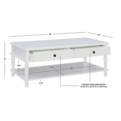 Kirklands Home Coffee Tables|McGhie 2-Drawer Coffee Table White