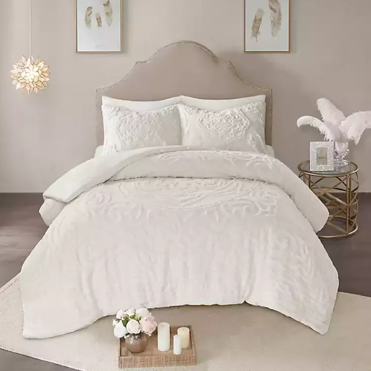 Kirklands Home Comforters|Medallion California King 3-pc. Comforter Set White