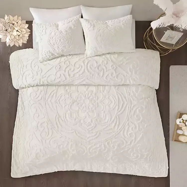Kirklands Home Comforters|Medallion California King 3-pc. Comforter Set White