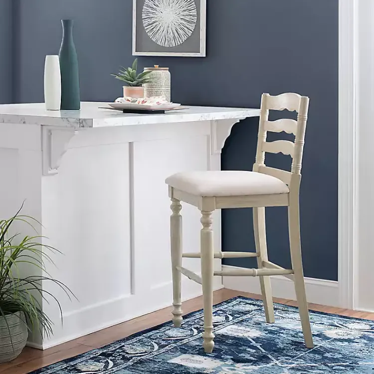 Kirklands Home Bar Stools & Counter Height Stools|Melvin Distressed wash Bar Stool White