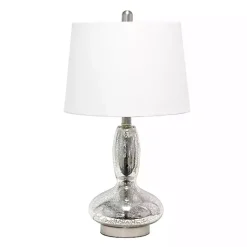 Kirklands Home Table Lamps|Mercury Glass Curvy Table Lamp White