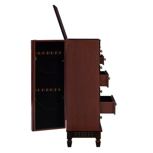 Kirklands Home Dressers & Chests|Merlot Wood 7-Drawer Joslyn Jewelry Armoire Brown