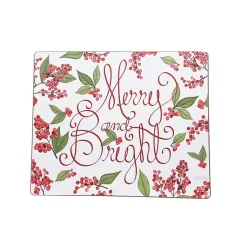Best Merry & Bright Hardboard Placemats, Set of 6 Christmas Dining & Entertaining