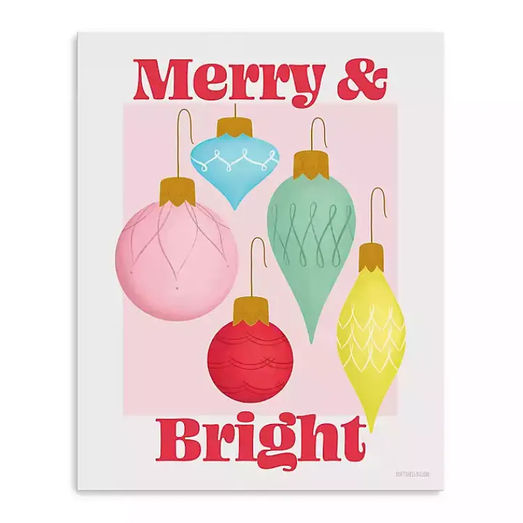 New Merry & Bright Poster Canvas Print Christmas Art & Wall Decor