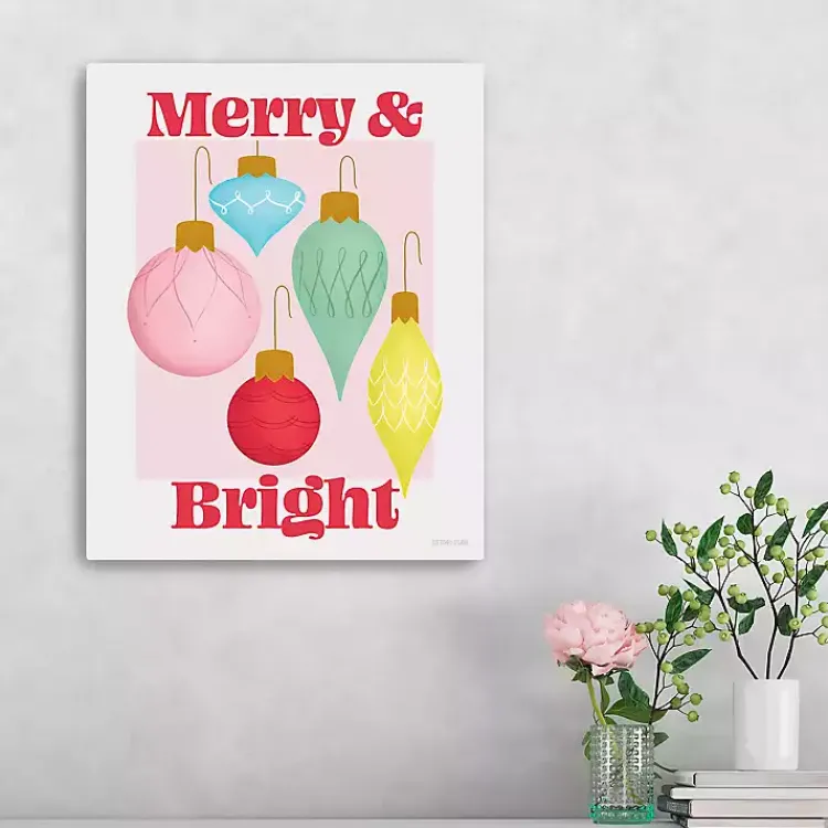 New Merry & Bright Poster Canvas Print Christmas Art & Wall Decor