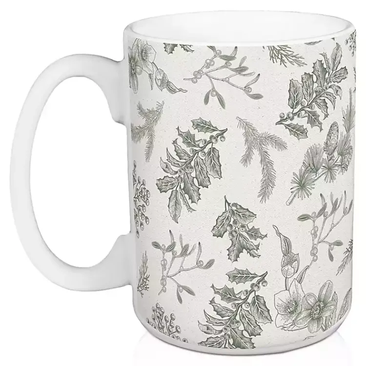 New Merry & Bright Wreath Christmas Mugs, Set of 2 Christmas Dining & Entertaining