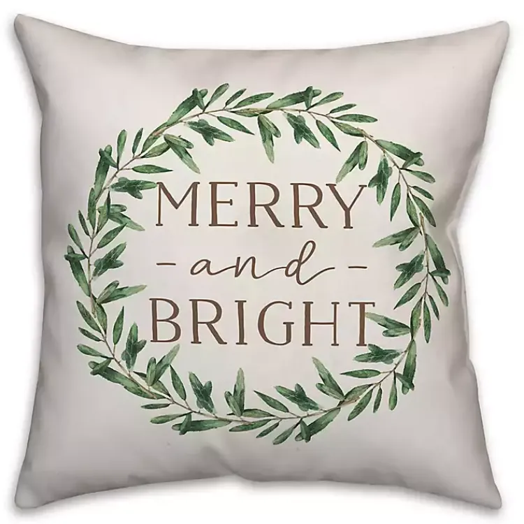 Online Merry and Bright Buffalo Check Reverse Pillow Christmas Pillows