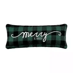 New Merry and Bright Buffalo Check Lumbar Pillow Christmas Pillows