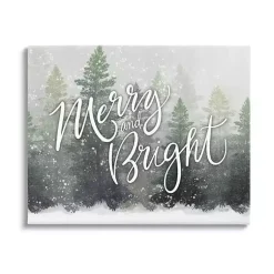 Merry and Bright Forest Canvas Wall Plaque Christmas Art & Wall Decor