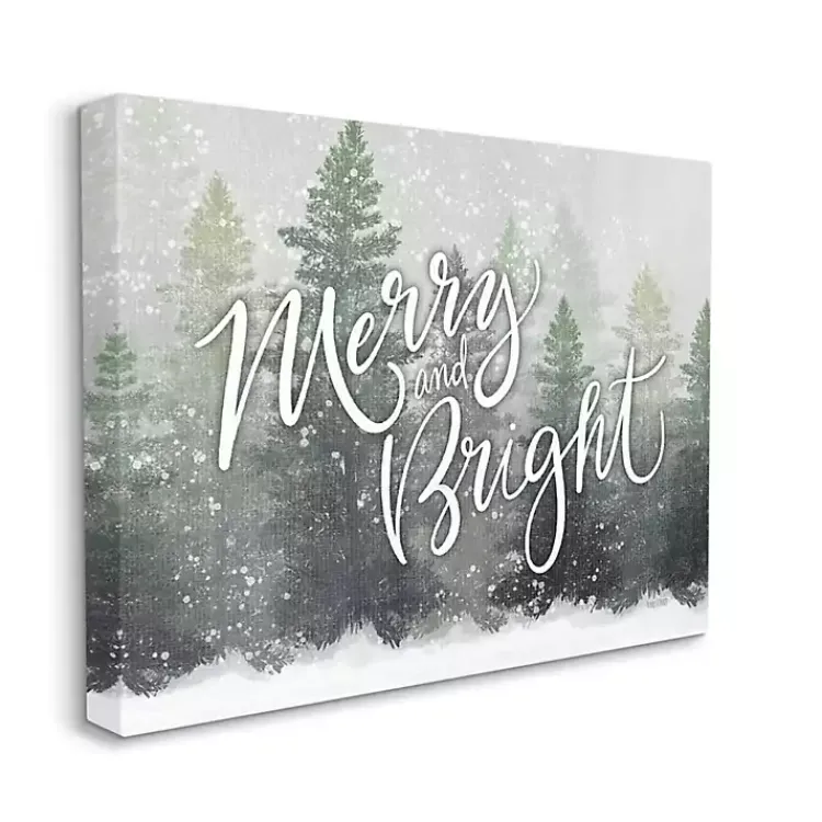 Merry and Bright Forest Canvas Wall Plaque Christmas Art & Wall Decor