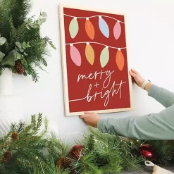 Clearance Merry and Bright Lights Wall Plaque Christmas Art & Wall Decor