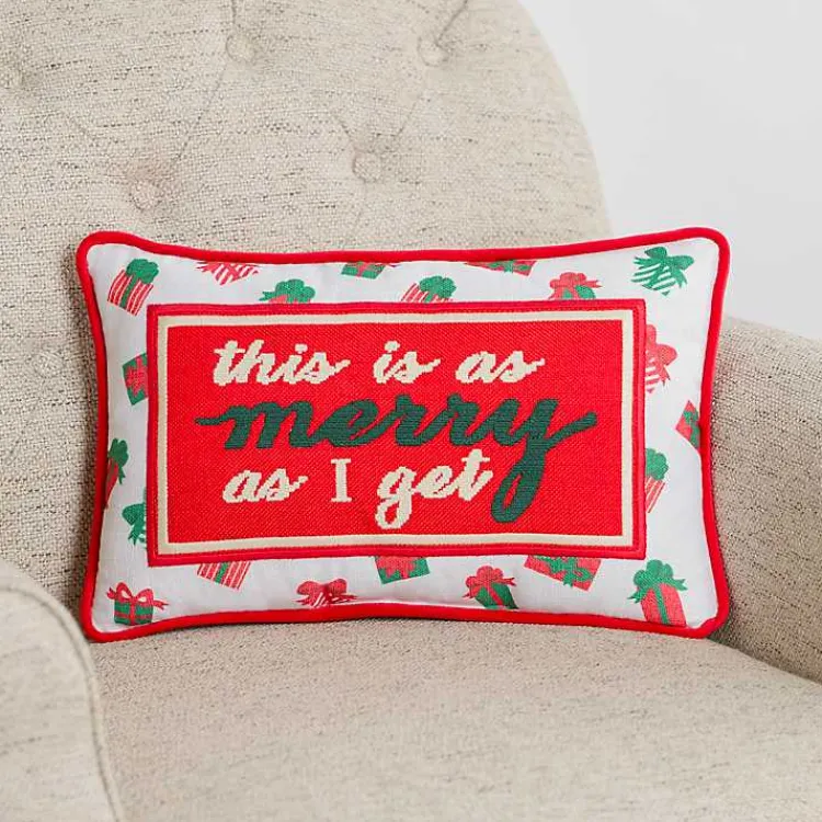 Outlet Merry as I Get Needlepoint Pillow Pillows