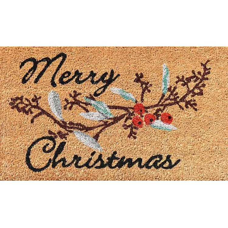 New Merry Christmas Berries Doormat Outdoor Christmas Decorations