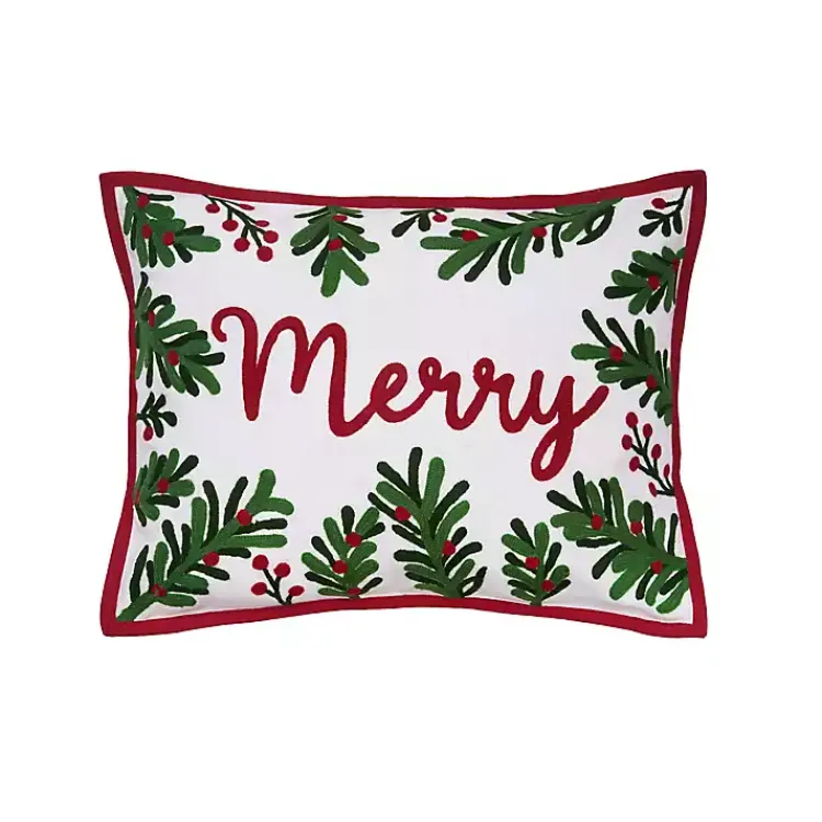 Online Merry Christmas Botanical Pillow Christmas Pillows