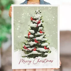 Clearance Merry Christmas Cardinal Tree Wall Plaque Christmas Art & Wall Decor