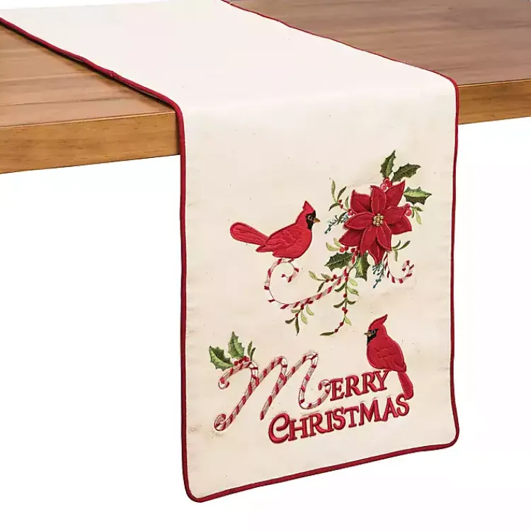 New Merry Christmas Cardinals Table Runner Christmas Dining & Entertaining