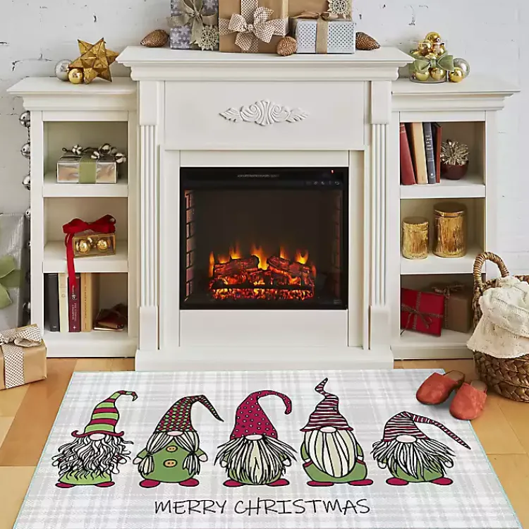 Best Merry Christmas Gnome Plaid Accent Rug Christmas Decorations