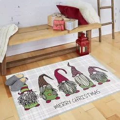 Best Merry Christmas Gnome Plaid Accent Rug Christmas Decorations