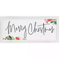 Merry Christmas Holly Beaded Frame Wall Plaque Christmas Art & Wall Decor