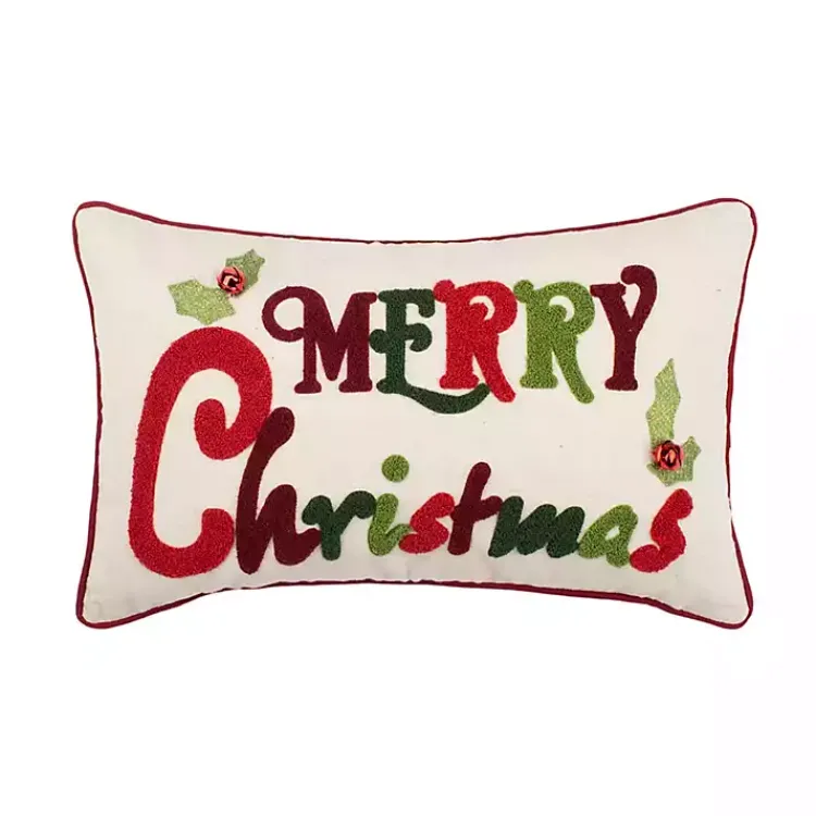 Merry Christmas Jingles Lumbar Pillow Christmas Pillows
