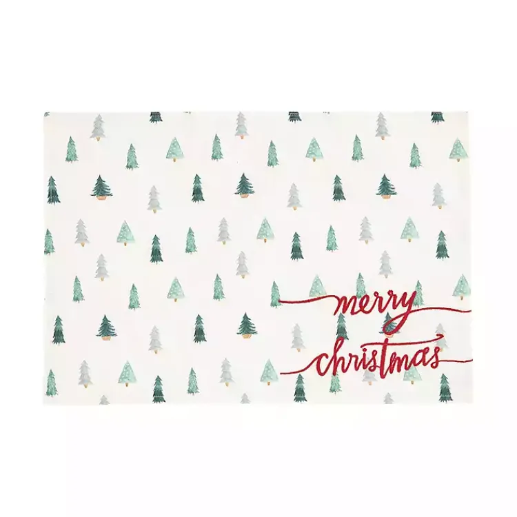 Clearance Merry Christmas Mini Trees Placemats, Set of 6 Christmas Dining & Entertaining
