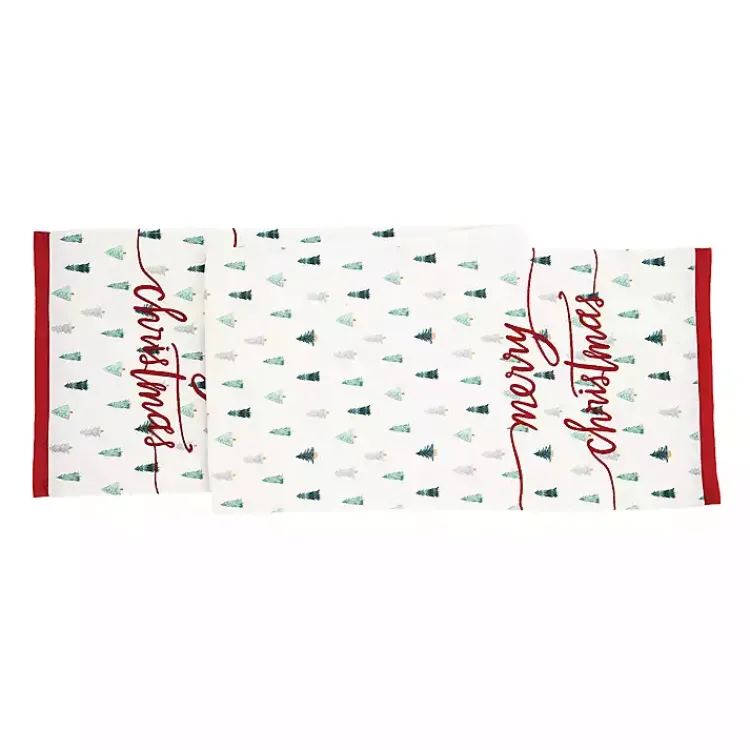 New Merry Christmas Mini Trees Table Runner Christmas Dining & Entertaining