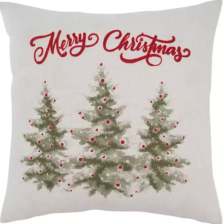 Outlet Merry Christmas Pine Trees Pillow Pillows
