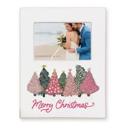 Merry Christmas Pink Trees Picture Frame, 4x6 Christmas Decorations